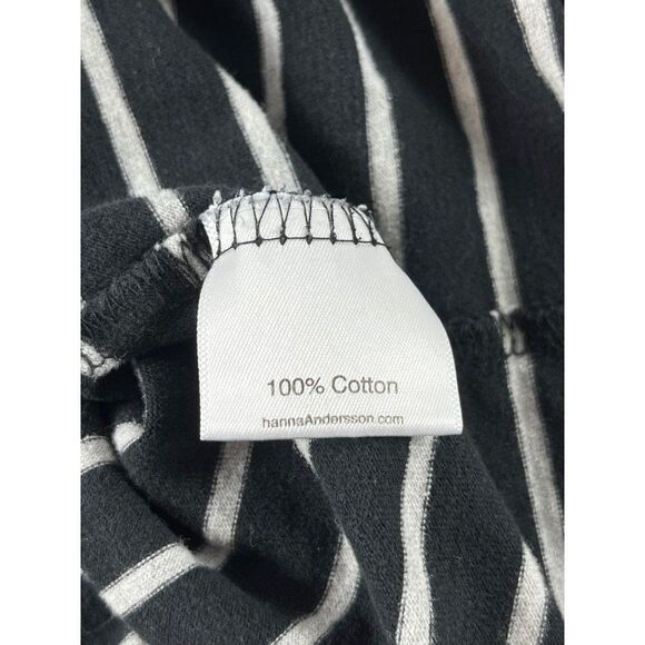 Hanna Andersson Striped Crew Neck Long Sleeve Ringer Tee Shirt US 8 130CM Black - Picture 6 of 8